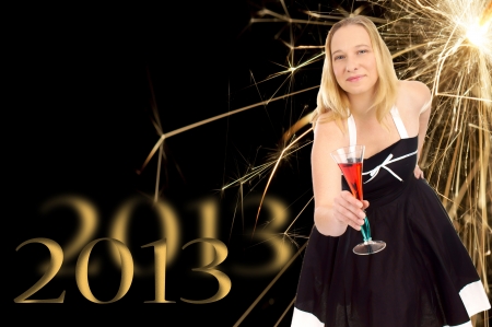 pretty women with champagne glass