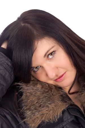 Woman in winter jacketの写真素材