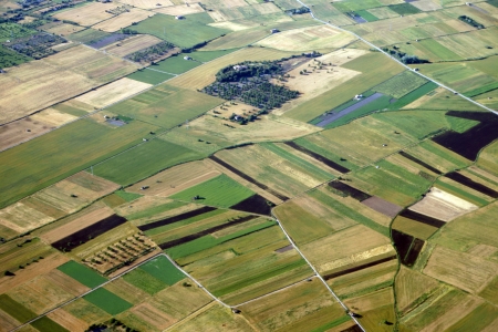 Aerial photograph of Fields and meadows
