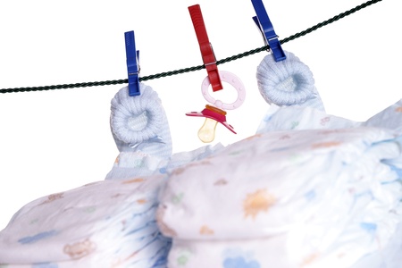 Diapers with baby teats and Booteesの写真素材