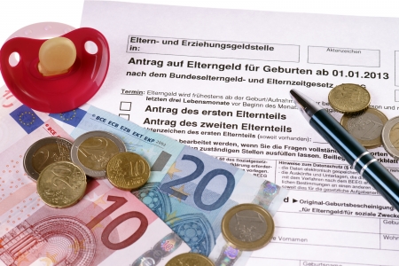 german request for parental benefitsの写真素材