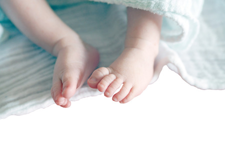 two little baby feetの写真素材