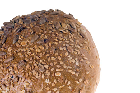 Wholemeal bun isolated over a white 