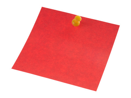 Red blank note isolated over a white backgroundの写真素材