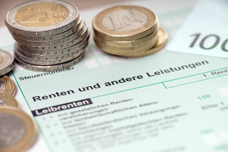 german Form for pension tax returnの写真素材