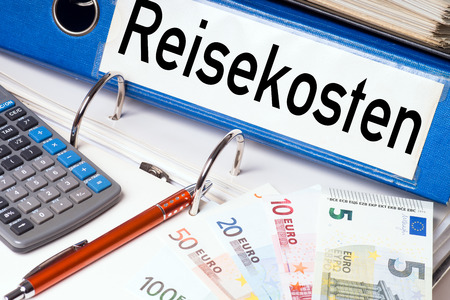 File folder with the german words Travel costsの写真素材