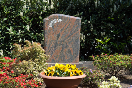 Grave stone with empty text boxの写真素材