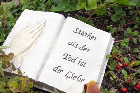 Panel with german saying - Stronger than death is loveの写真素材