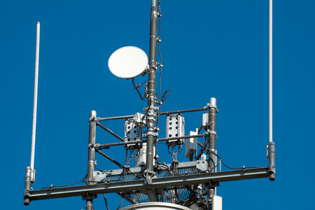 Radio mast and blue sky