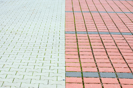 Paving stones in a parking lotの写真素材