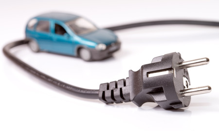 Car and Power Cableの写真素材