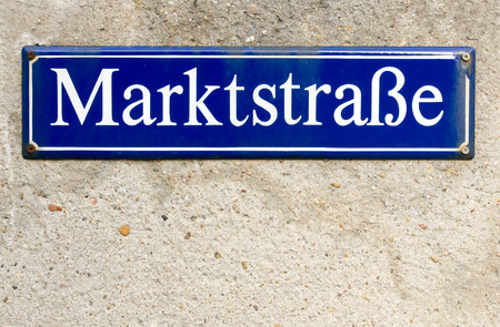 german sign with the german words market streetの写真素材