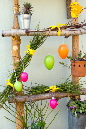 Easter decoration with Easter eggsの写真素材