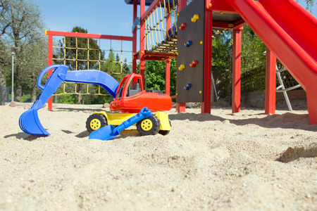 Sand toys in a sandbox