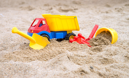 Sand toys in a sandbox