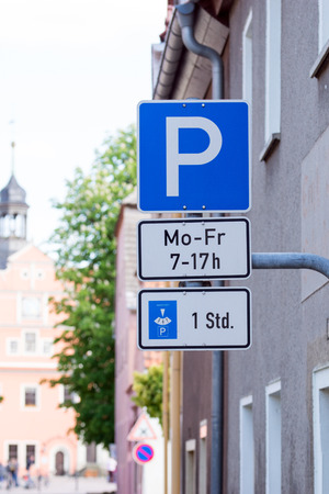 Traffic sign with parking time limitの写真素材