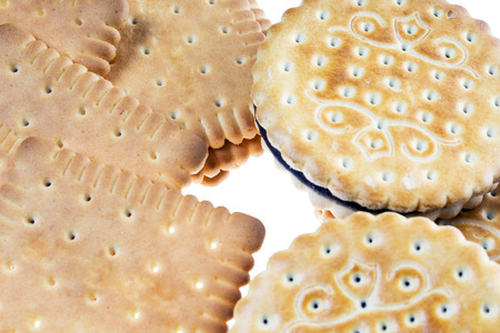 Biscuits on a bright backgroundの写真素材