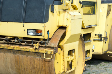detailed view of a road roller