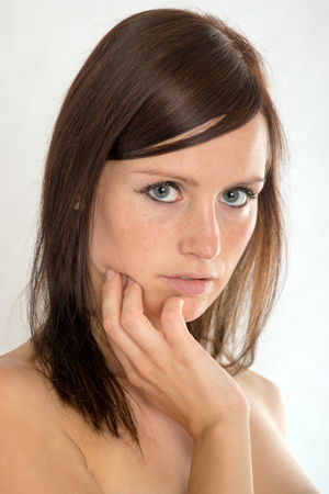 Portrait of a pretty young womanの写真素材
