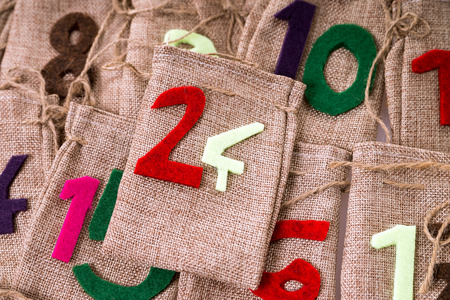 Advent Calendar of many jute bags