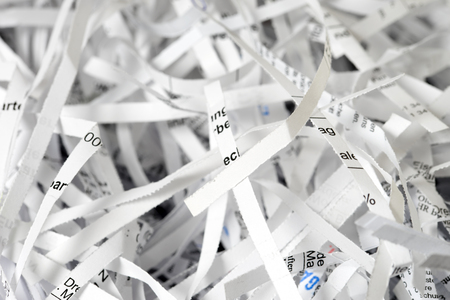 Scraps of paper from a paper shredder