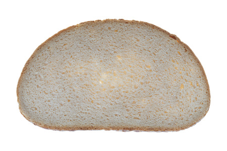 a slice of brown bread isolated over a white background