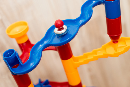 Colorful marble railway to assemble and buildの写真素材