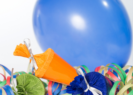 Sugar cones with air snake and balloonの写真素材