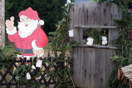 Christmas decoration with Santa Clausの写真素材
