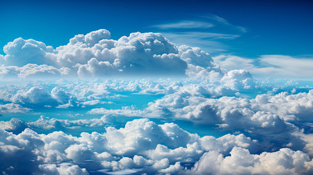 AI generated a sea of clouds in a blue sky that can serve as a backgroundの素材