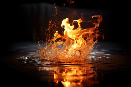 Close-up of a flame burning on petroleum created with a Generative AI technologyの素材