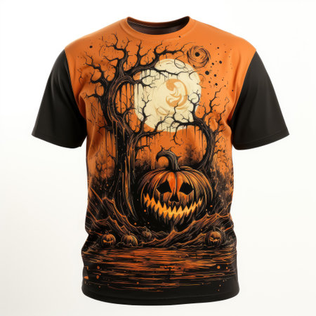 Lovely Halloween tshirt with white background created with Generative AI technologyの素材