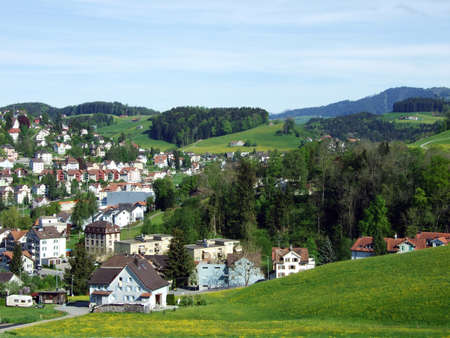 The typical landscape of Herisau (Canton Appenzell Ausserrhoden, Switzerland)の写真素材