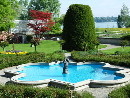 Park and arboretum Seeburgpark in Kreuzlingen - Canton of Thurgau, Switzerlandの写真素材