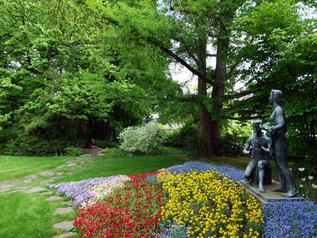 Park by the Augustinian monastery Crucelin or Kreuzlingen Abbey - Canton of Thurgau, Switzerlandの写真素材