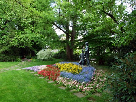 Park by the Augustinian monastery Crucelin or Kreuzlingen Abbey - Canton of Thurgau, Switzerlandの写真素材