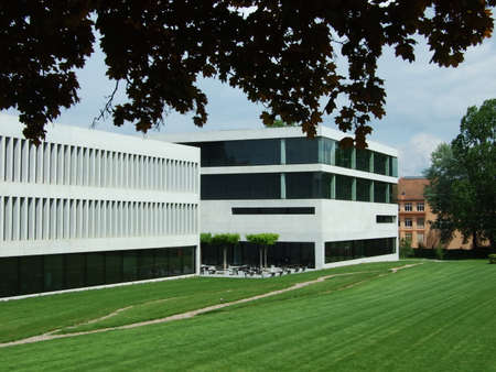Modern building with a park in Kreuzlingen - Canton of Thurgau, Switzerlandの写真素材