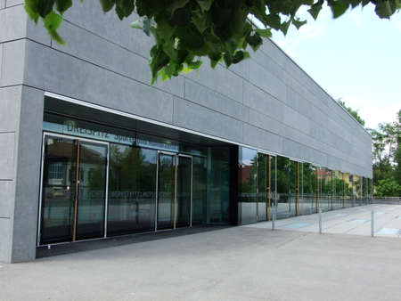 Modern building with a park in Kreuzlingen - Canton of Thurgau, Switzerlandの写真素材