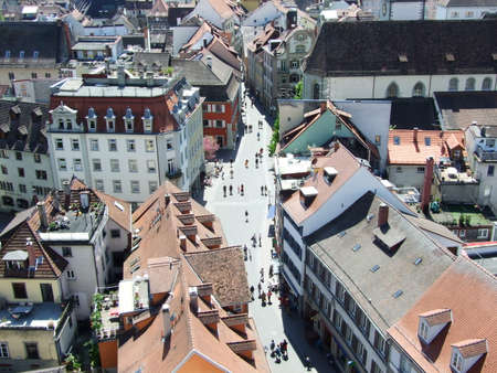 Panoramic view of the city of Konstanz, from the cathedral tower (Federal Republic of Germany)