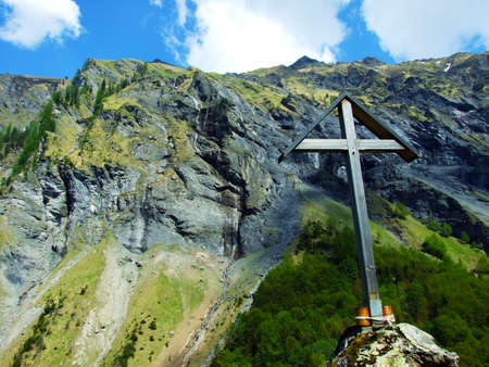 Mountains and rocks in the valley Weisstannenthal - Canton of St. Gallen, Switzerlandの写真素材