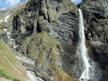 Piltschinabachfall waterfall in Weisstannen - Canton of St. Gallen, Switzerlandの写真素材