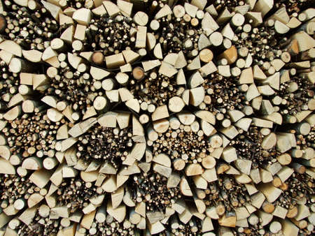 Properly stocked firewood during the winter in the Alps