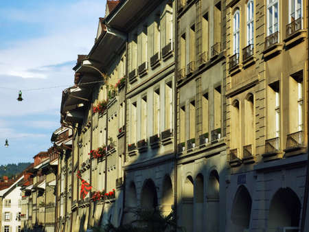 A series of residential houses in the city center of Bern - the capital of the Swiss Confederationの写真素材