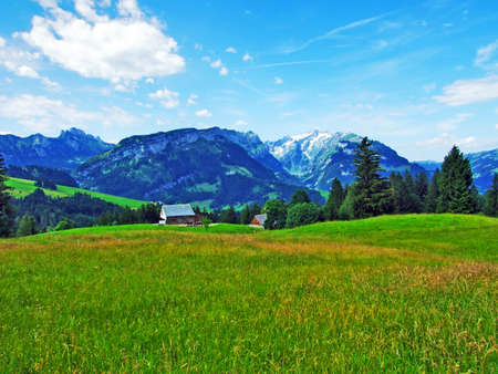 Picturesque pastures and hills in Appenzellerland - Canton of Appenzell Innerrhoden, Switzerland