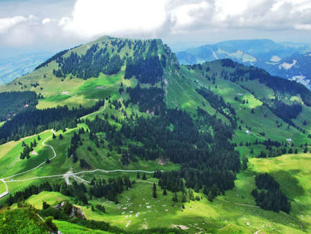 Stockberg peak on the Obertoggenburg mountain - Canton St. Gallen, Switzerlandの写真素材