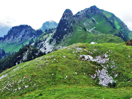Stockberg peak on the Obertoggenburg mountain - Canton St. Gallen, Switzerlandの写真素材