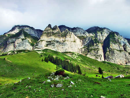 Alpine landscape of Wideralp area - Canton of St. Gallen, Switzerlandの写真素材