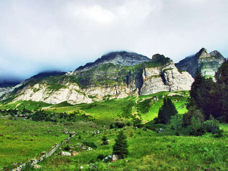 Alpine landscape of Wideralp area - Canton of St. Gallen, Switzerlandの写真素材