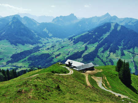 Farms and pastures of the Obertoggenburg region - Canton of St. Gallen, Switzerland