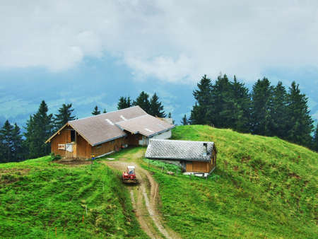 Farms and pastures of the Ostschweiz region - Canton of Appenzell Ausserrhoden, Switzerland (Schweiz)のeditorial素材